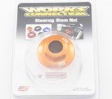 Works Connection 24-380 Orange Anodized Aluminum Steering Stem Nut KTM Husqvarna