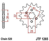 JT Sprockets - JTF1265.14 - Steel Front Sprocket, 14T